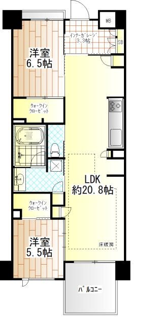 クリオ鵠沼海岸グランロワ 303号室 間取り