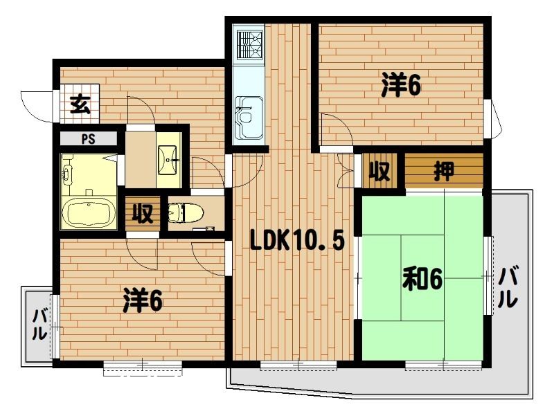 クラックスハイム第3戸塚 203号室 間取り
