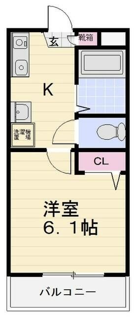 ル・シエル砂押橋 103号室 間取り