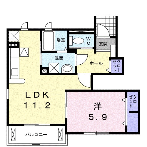 メゾンド御所見 Ⅰ 102号室 間取り