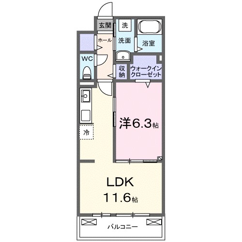 ホクレア 302号室 間取り