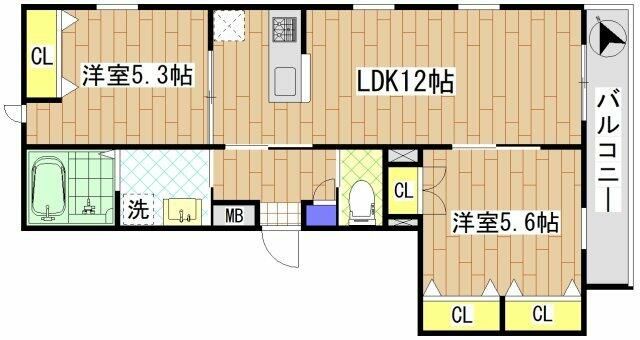 Ｐａｃｅ　Ｆｕｊｉｓａｗａ 203号室 間取り