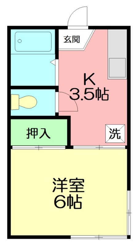 常楽ハイツ1 201号室 間取り