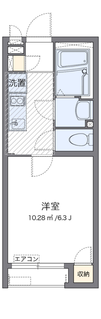 クレイノ壱番館 102号室 間取り