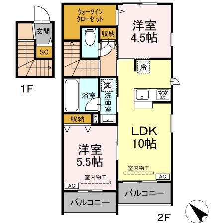 (仮称)亀井野246メゾン 201号室 間取り