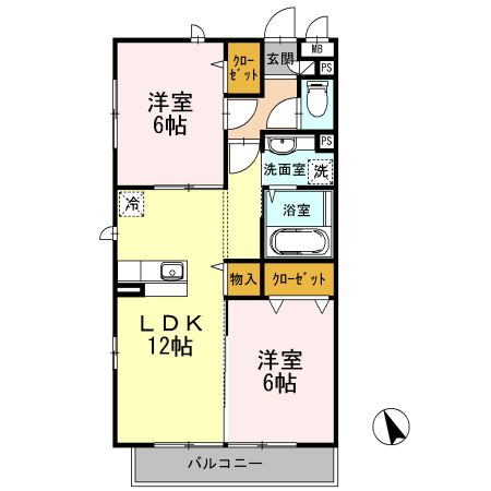 グランドソレイユ 307号室 間取り