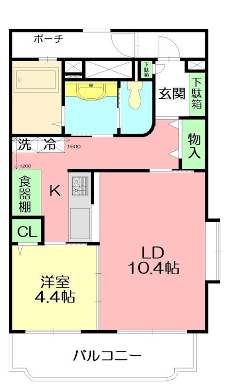 ローズパル 103号室 間取り