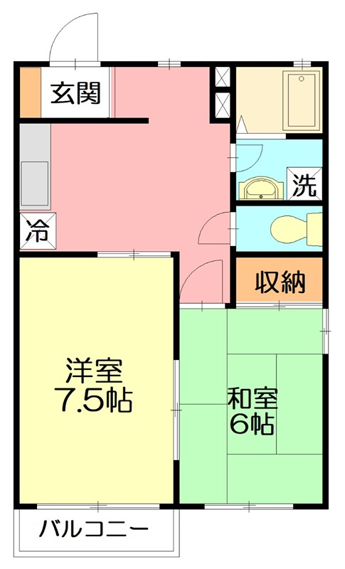 サンハイツミノル 201号室 間取り