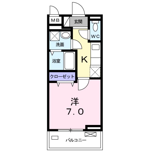 aube neo 207号室 間取り