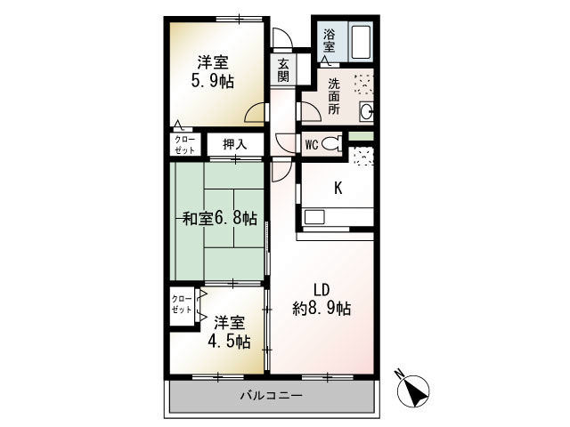 エクセレント鶴巻 202号室 間取り