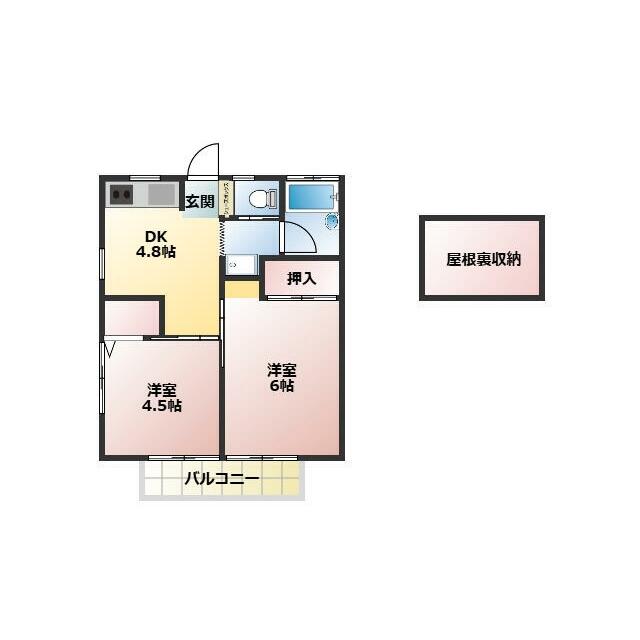 横浜市泉区下和泉アパート 2F号室 間取り