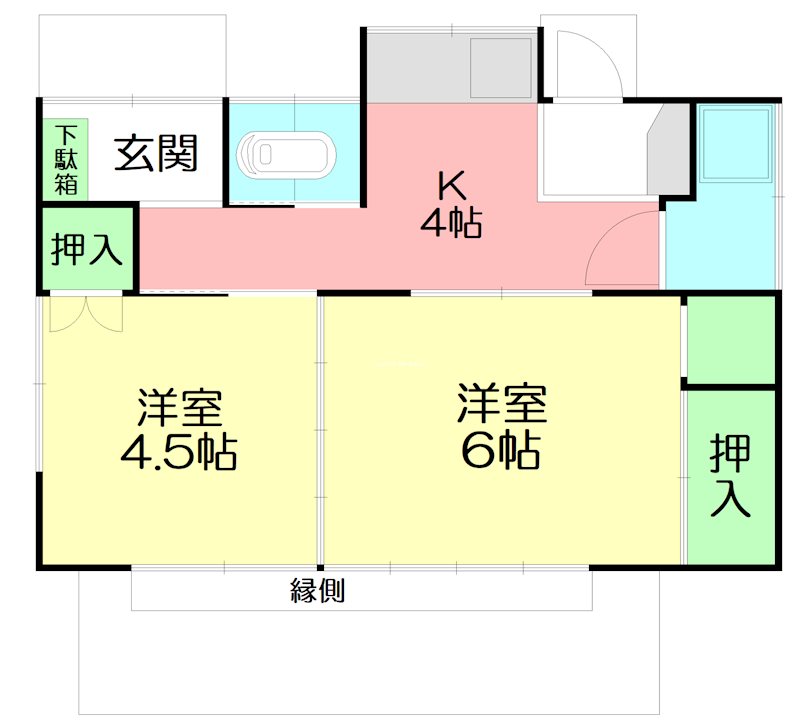 坂田貸家6号棟 間取り