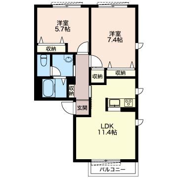 クランツ鎌倉 103号室 間取り