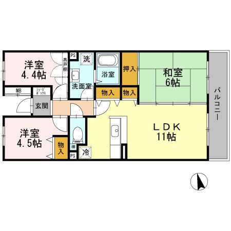 Bellevue壱番館 305号室 間取り
