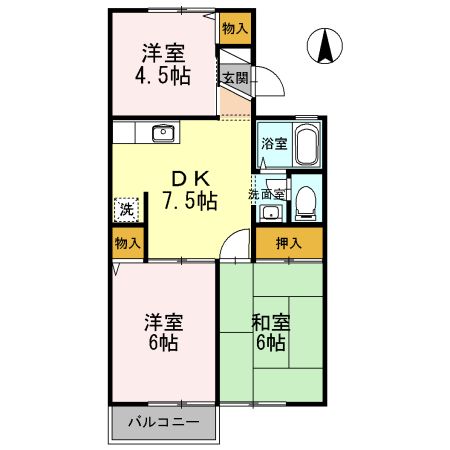 ハイツひまわり 202号室 間取り