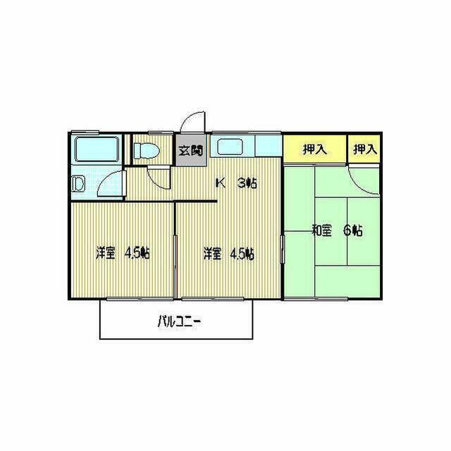 ふせハイツA 201号室 間取り