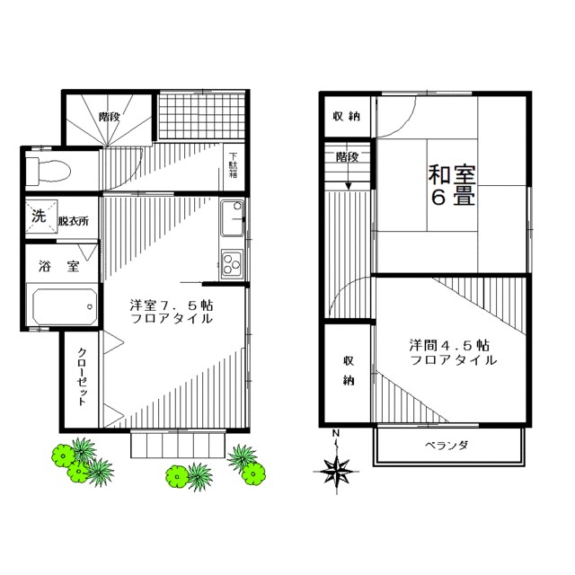湘南台崎濱連棟 1号室 間取り