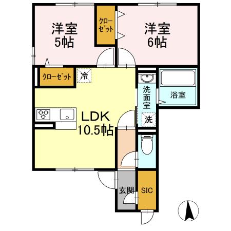 リビエラ湘南 101号室 間取り