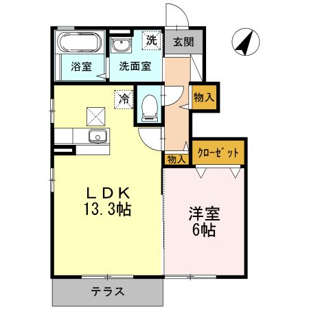 エクレール 103号室 間取り