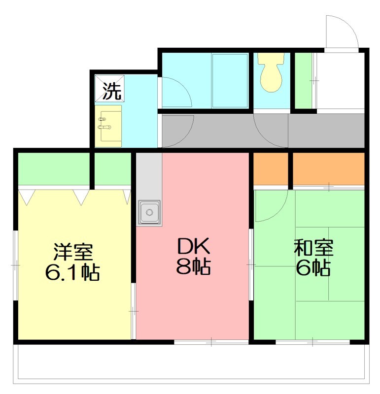 ランドジッツ平塚 402号室 間取り