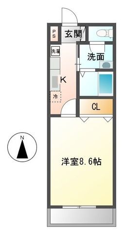 パルジェ紘 201号室 間取り