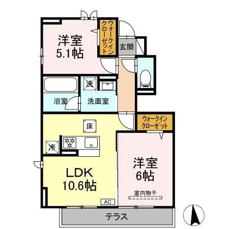 泉区上飯田町AK計画 103号室 間取り