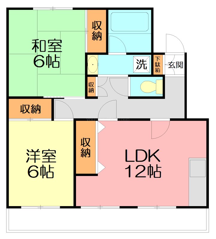 サンハイツ諏訪前Ⅱ 105号室 間取り
