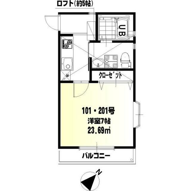 カーム鵠沼 201号室 間取り