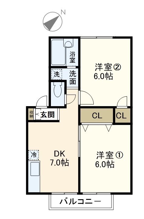 グローリア 203号室 間取り