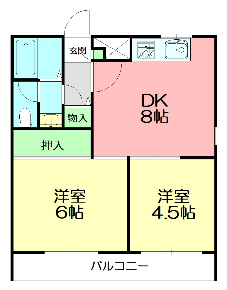 コンフォート本郷台A棟 203号室 間取り
