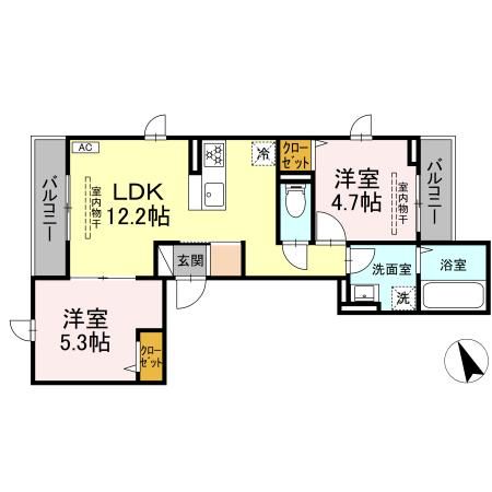 漣 301号室 間取り