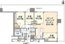 THE TOWER 湘南辻堂 1308号室 間取り