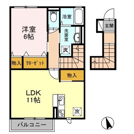 仲町フラット 202号室 間取り
