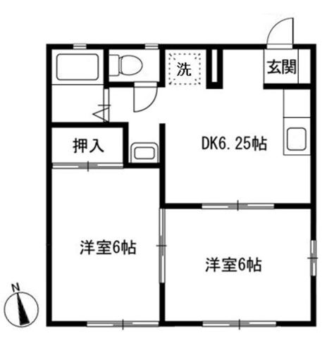 イナカツ8 102号室 間取り