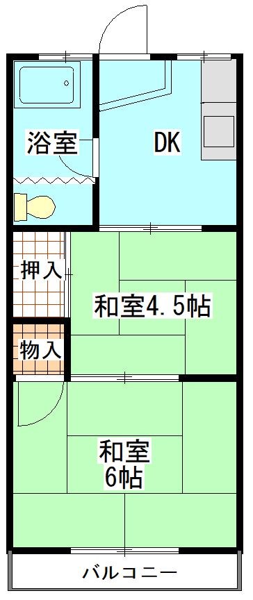 花園コーポ  203号室 間取り
