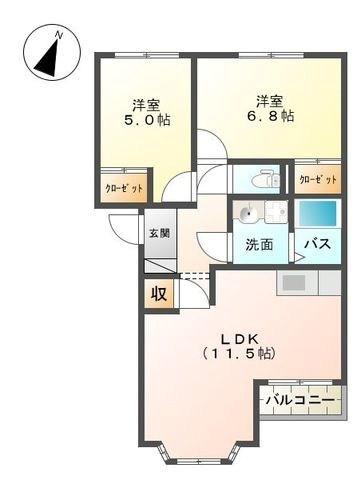 プランドール 0102号室 間取り