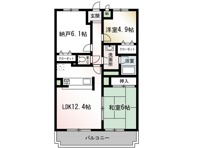 マイメゾン湘南十番館 403号室 間取り