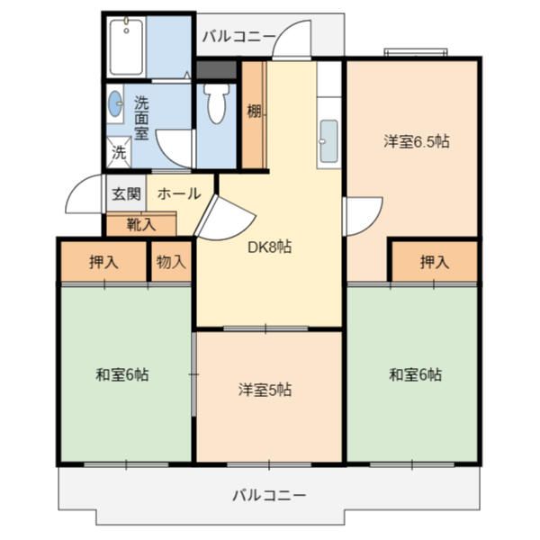 VILLAGE森の里 B号棟 403号室 間取り