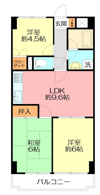 スカイパレス東戸塚 411号室 間取り