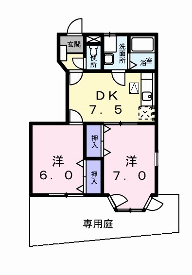 ピュアモール 101号室 間取り