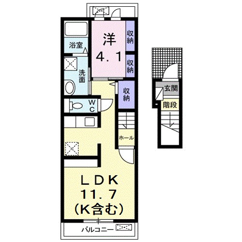 リバージュ厚木Ⅲ 202号室 間取り