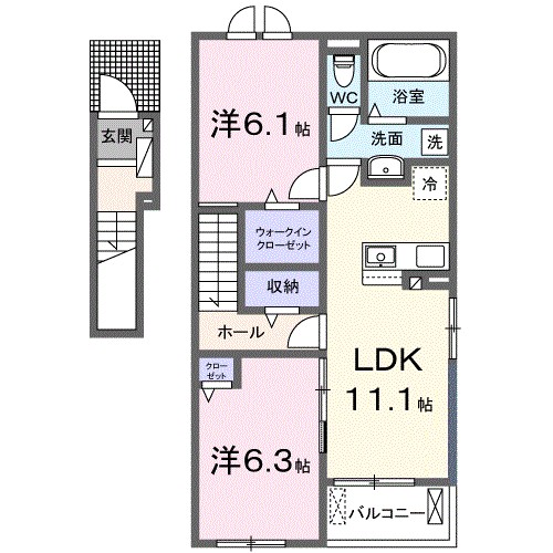 ウィング湘南 201号室 間取り