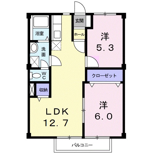 北斗館 103号室 間取り