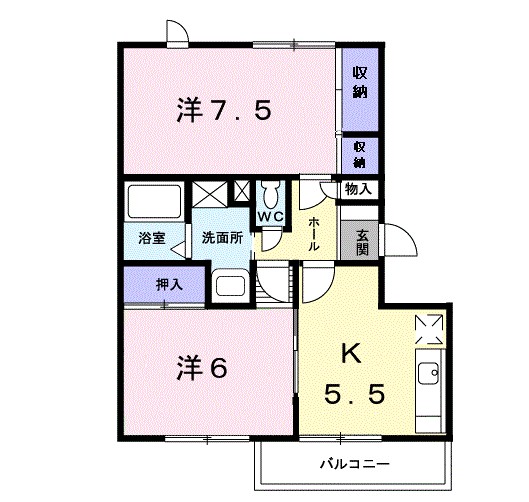 カターラ山口 202号室 間取り