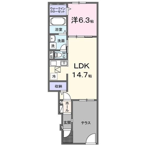 ひだまりガーデンテラスⅠ 104号室 間取り