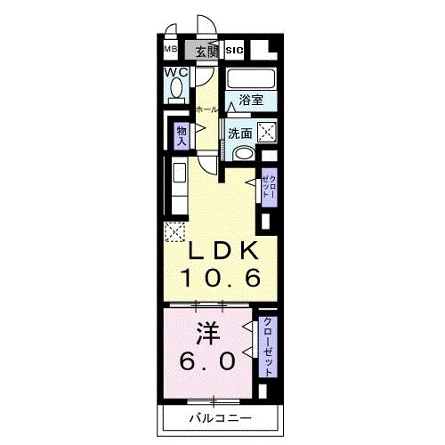 ディアコート本厚木 203号室 間取り