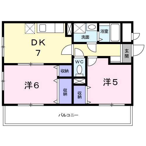サニーコート 201号室 間取り