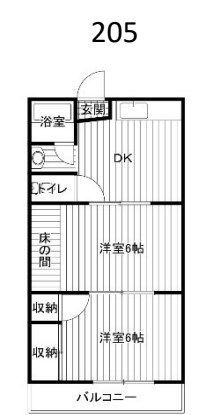 八雲ハイツ 205号室 間取り