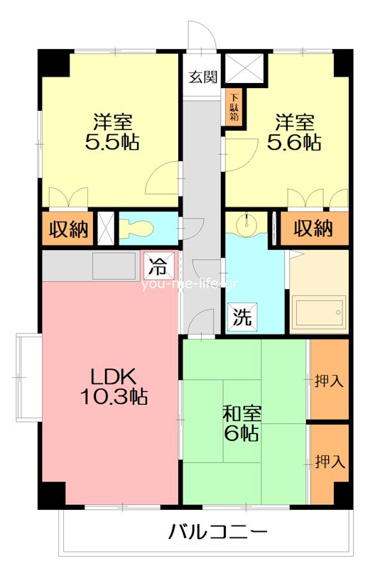 リヴェール正栄 201号室 間取り