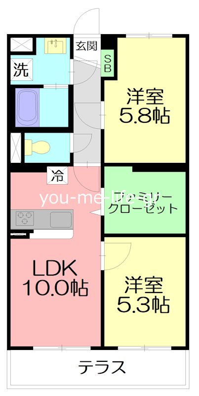ジュヌ・プリーモ 402号室 間取り